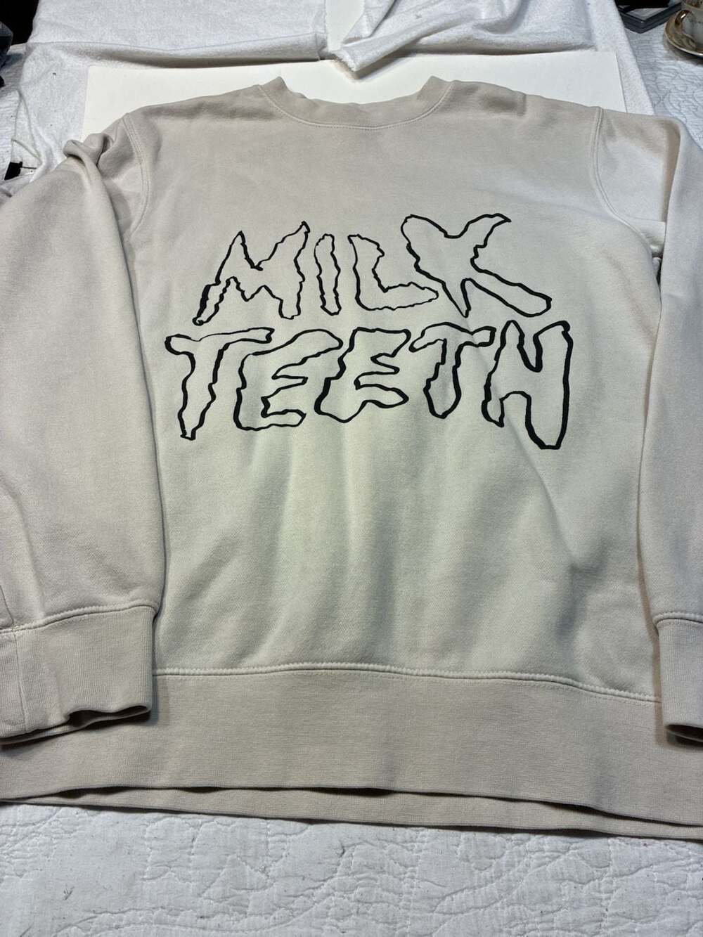 Independent Trading Company Milk Teeth Sweatshirt Size S Beige